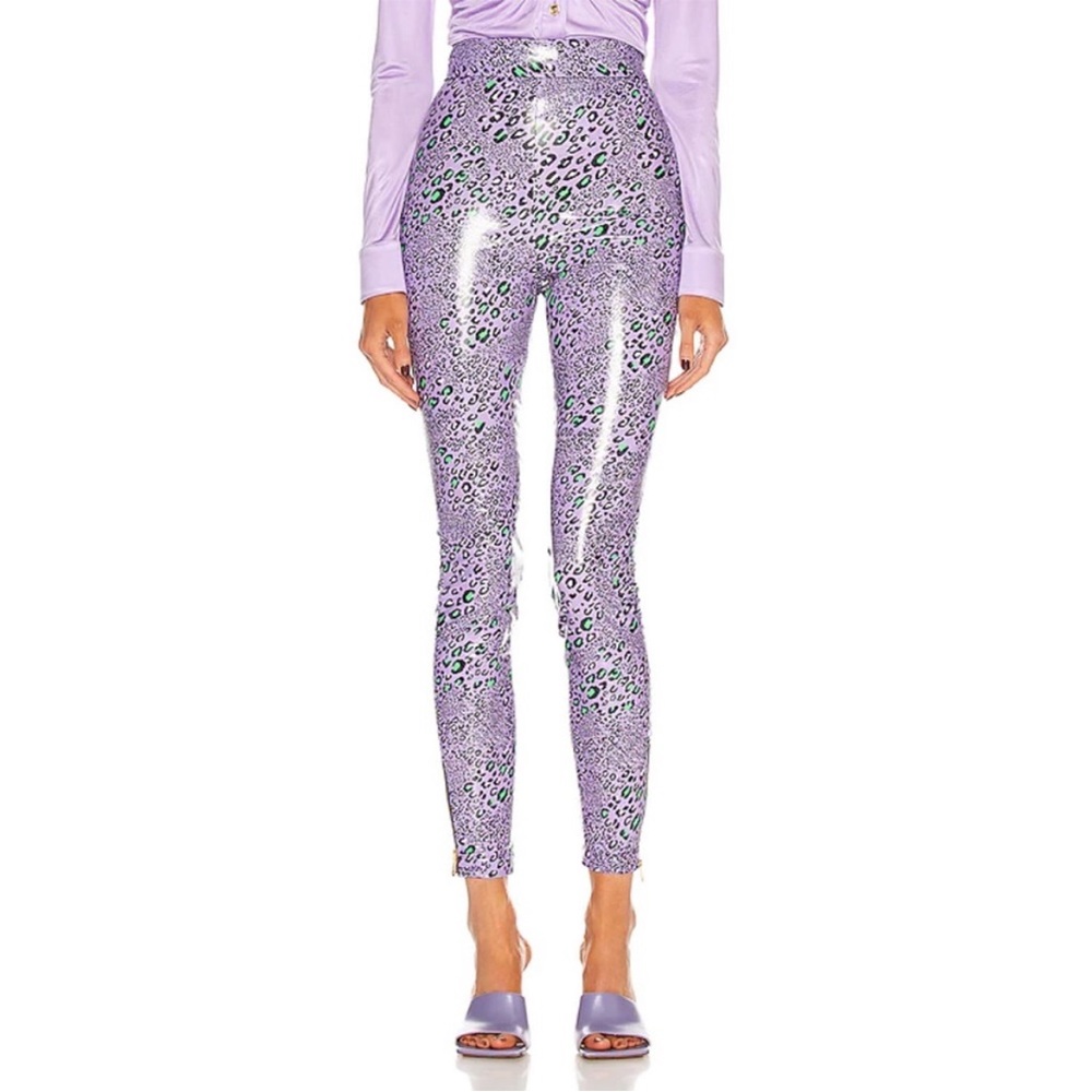 Versace Leopard Vinyl Lilac Pants
